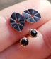 Mixed Metal Black Diamond Studs